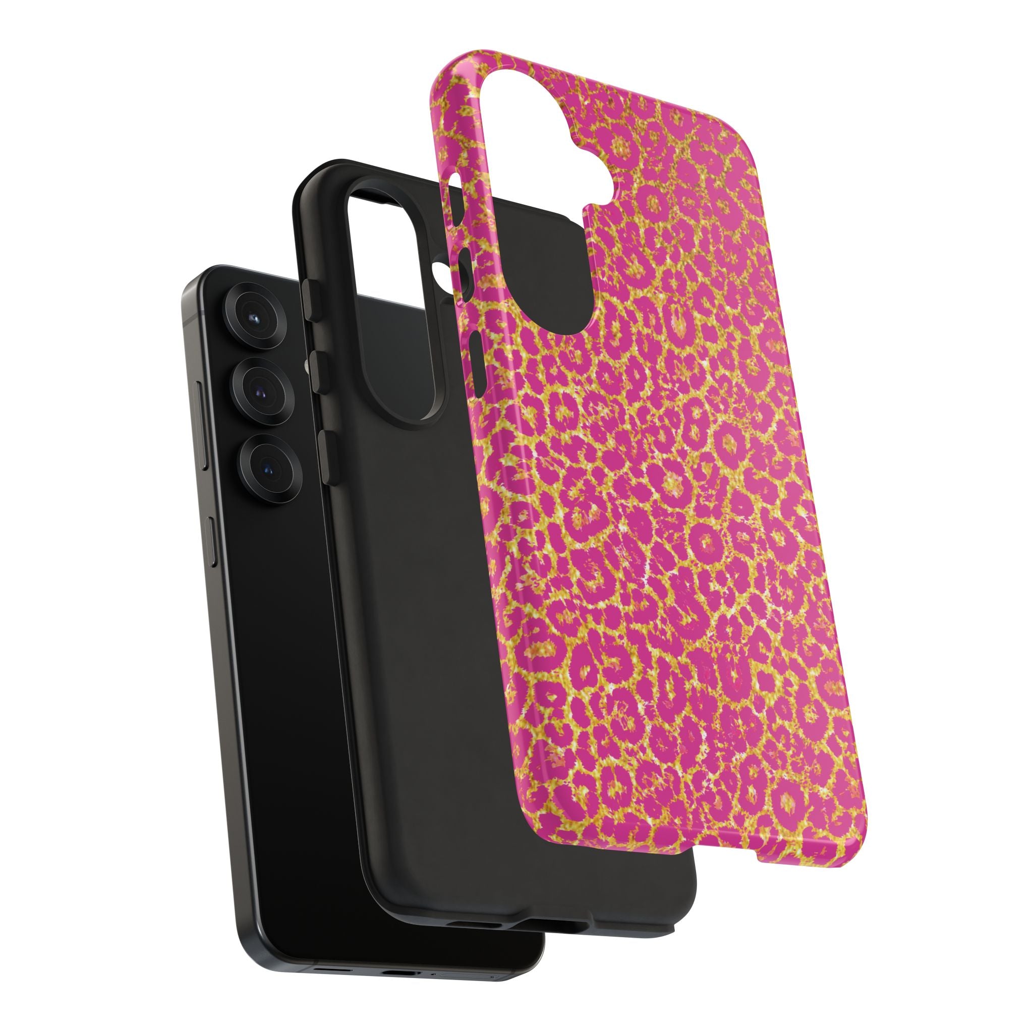 Pink Gold Leopard Tough Case for iPhone, Galaxy, or Google Pixel