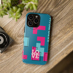 LOVE Teal Green Tough Phone Case for iPhone, Galaxy, or Google Pixel