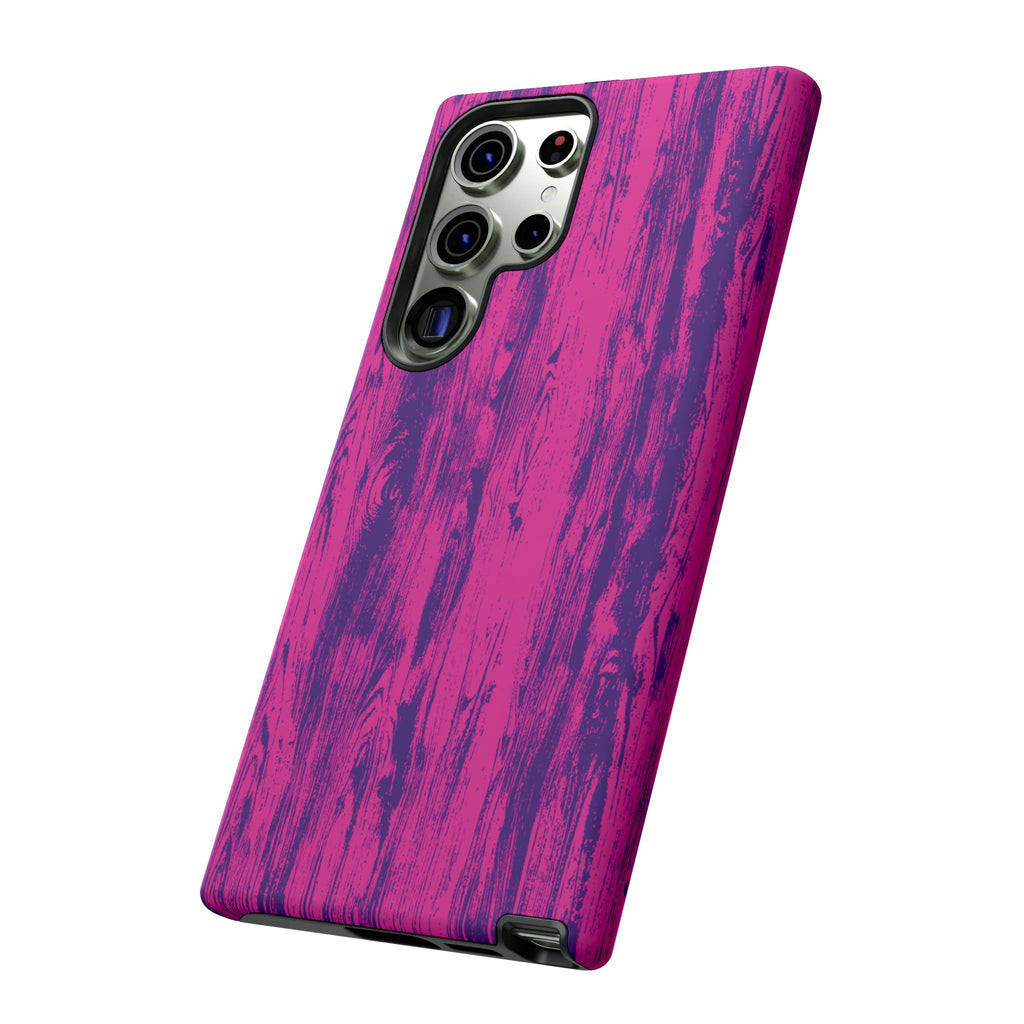 Pink Purple Wood Tough Phone Case iPhone, Galaxy, or Google Pixel