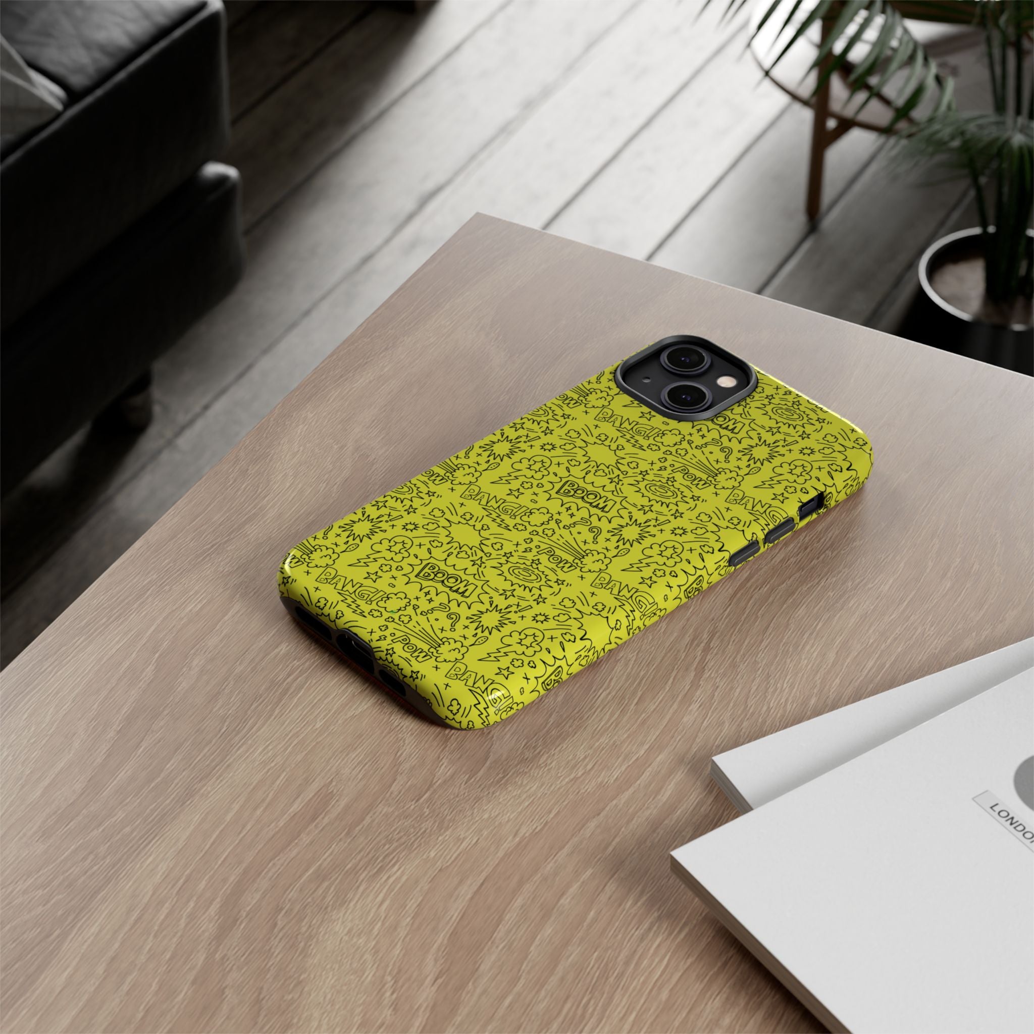 Neon Yellow Wow RG Tough Phone Case for iPhone, Galaxy, or Google Pixel
