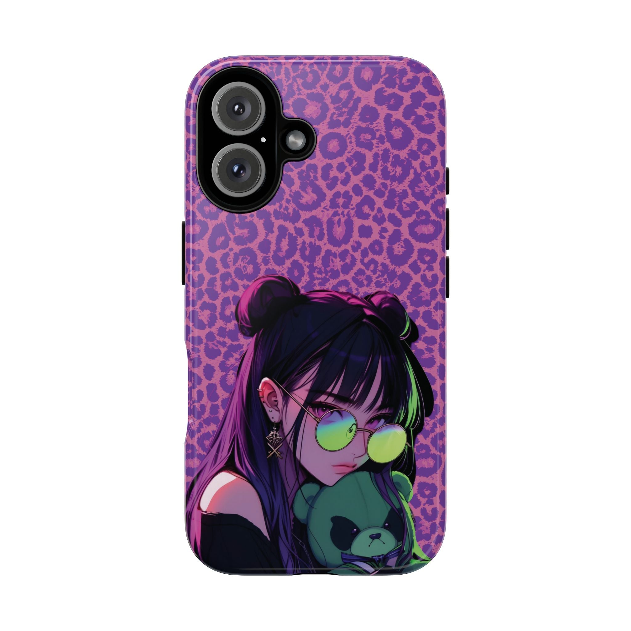 Purple Pink Leopard Kz iPhone, Galaxy and Google Tough Cases