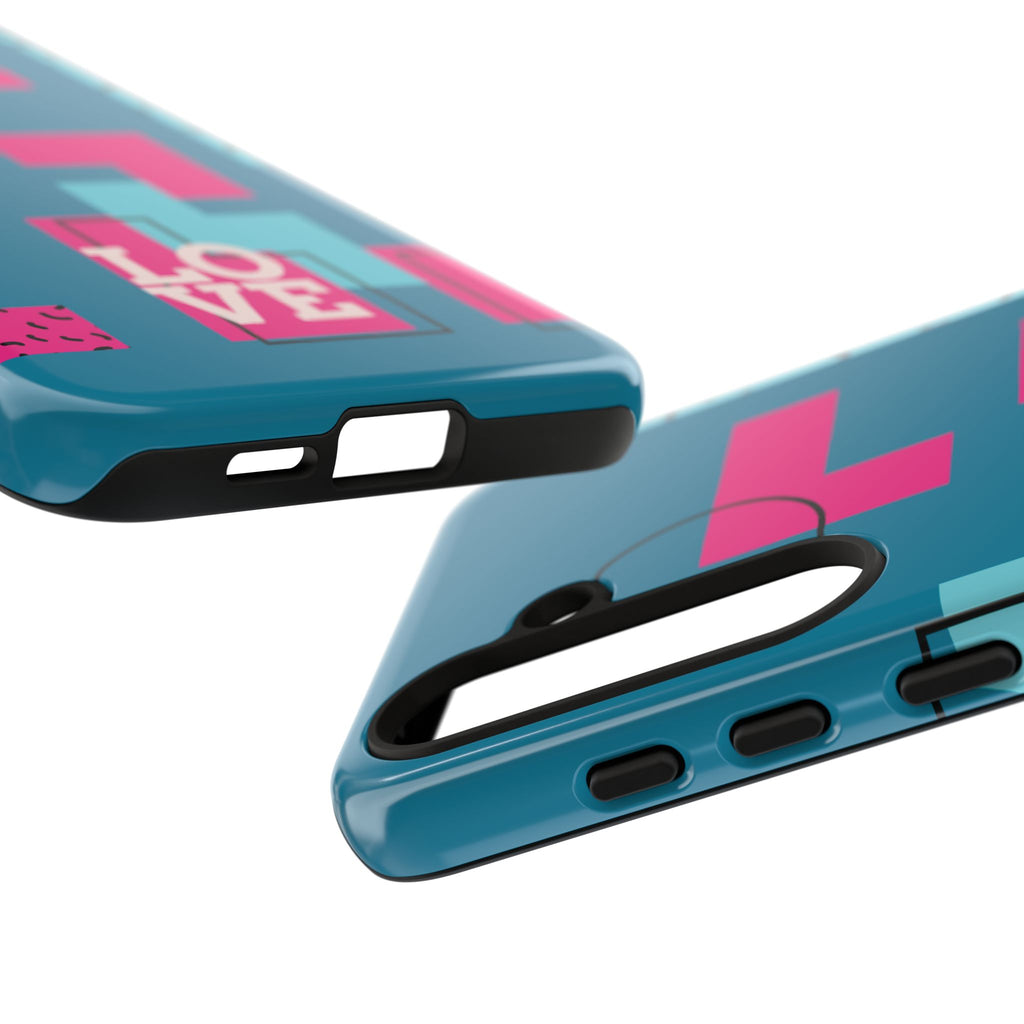 LOVE Teal Green Tough Phone Case for iPhone, Galaxy, or Google Pixel
