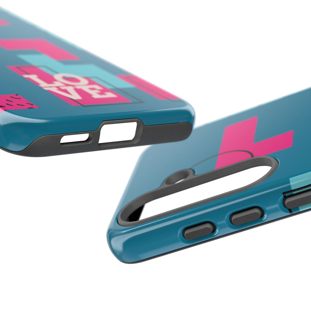 LOVE Teal Green Tough Phone Case for iPhone, Galaxy, or Google Pixel