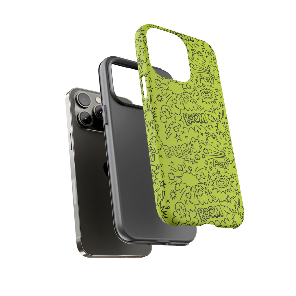 Neon Lime Wow Tough Case for iPhone, Galaxy, or Google Pixel