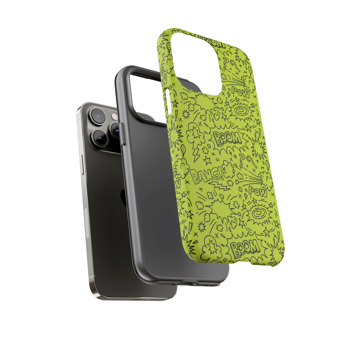 Neon Lime Wow Tough Case for iPhone, Galaxy, or Google Pixel
