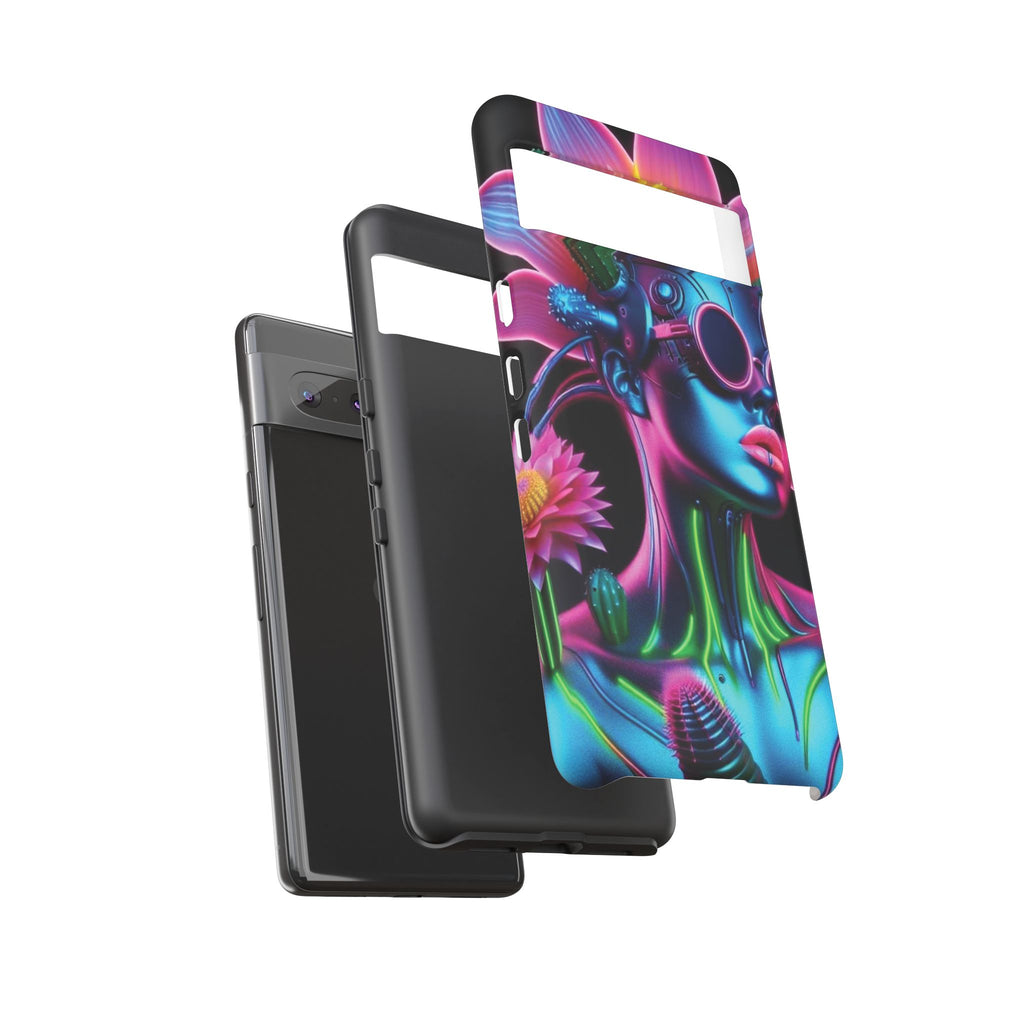 Neon Androgen Cactus Flower Tough Phone Case for iPhone, Galaxy, or Google Pixel