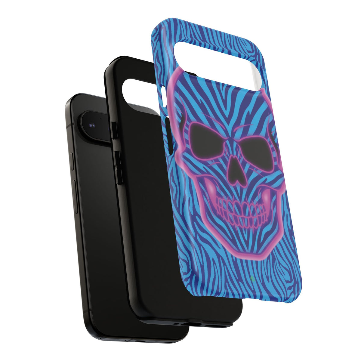 Neon Zebra Skull Tough Phone Case for iPhone, Galaxy, or Google Pixel