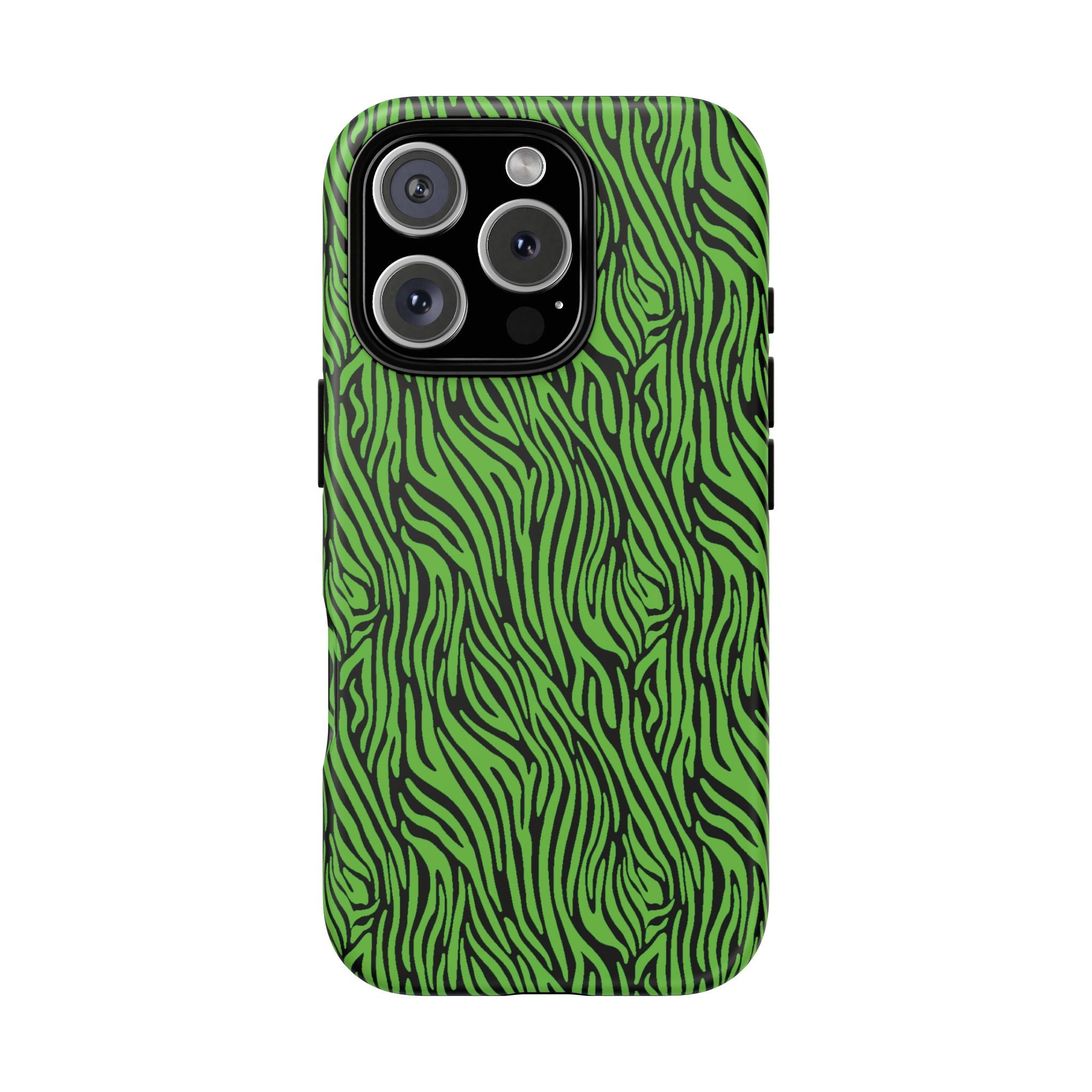 Neon Green Zebra Tough Phone Case iPhone, Galaxy, or Google Pixel