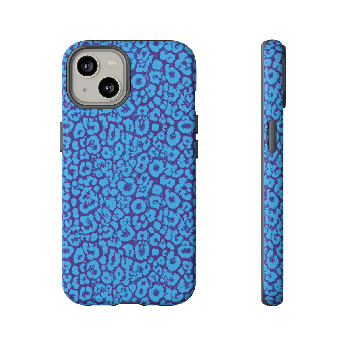 Blue Purple Leopard Tough Phone Case iPhone, Galaxy, or Google Pixel