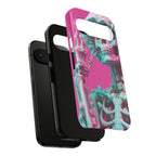 Neon Pink Skeleton Tough Phone Case for iPhone, Galaxy and Google Pixel