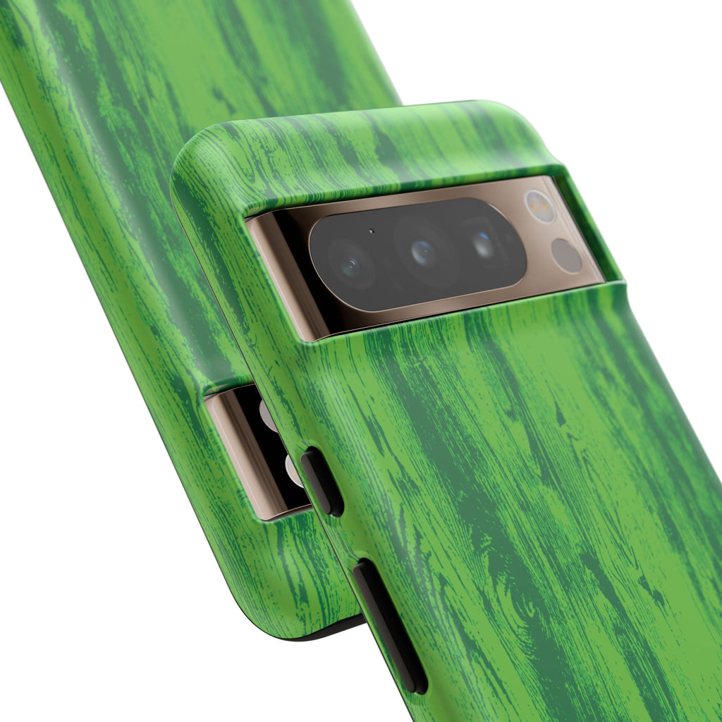 Neon Green Wood Tough Phone Case iPhone, Galaxy, or Google Pixel