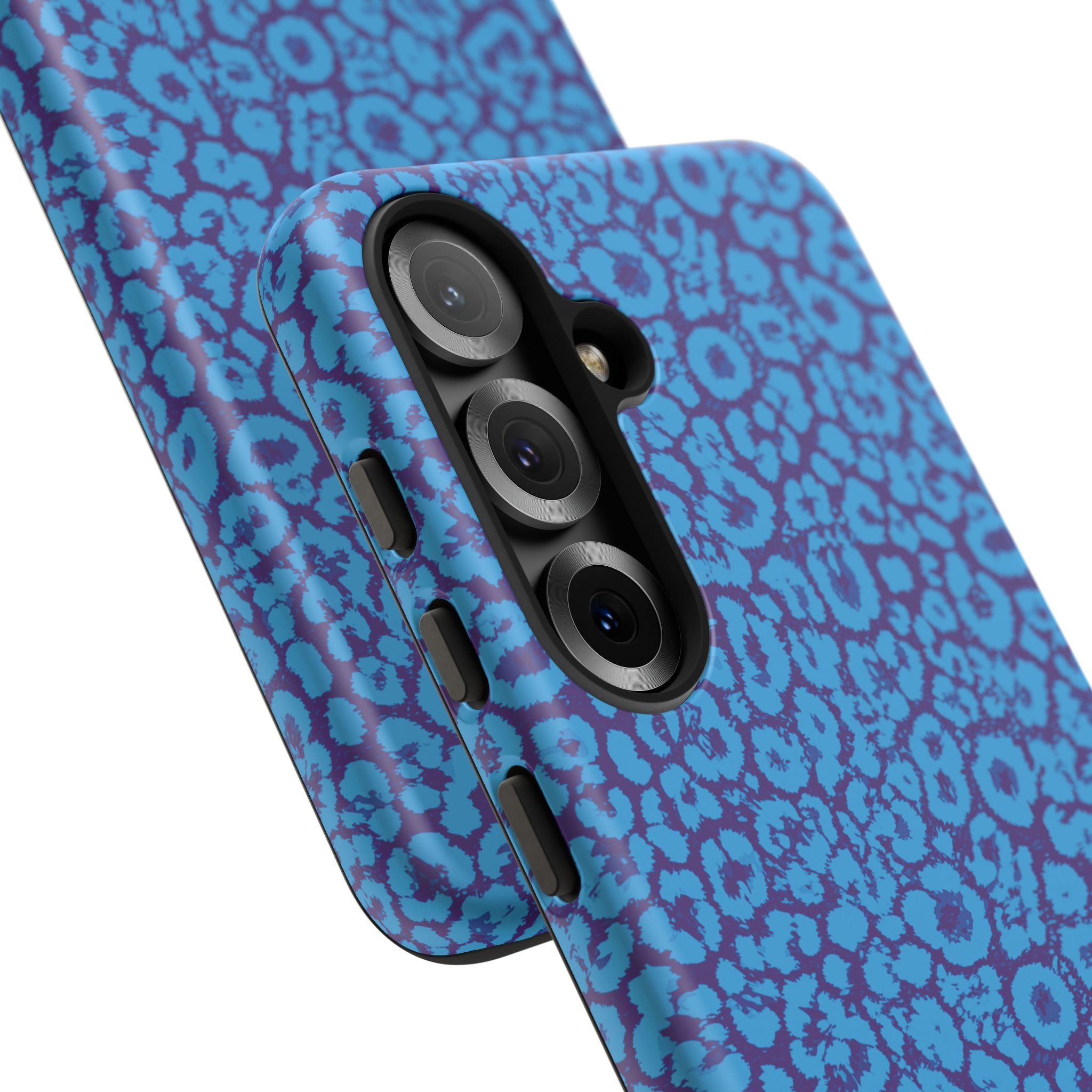 Blue Purple Leopard Tough Phone Case iPhone, Galaxy, or Google Pixel