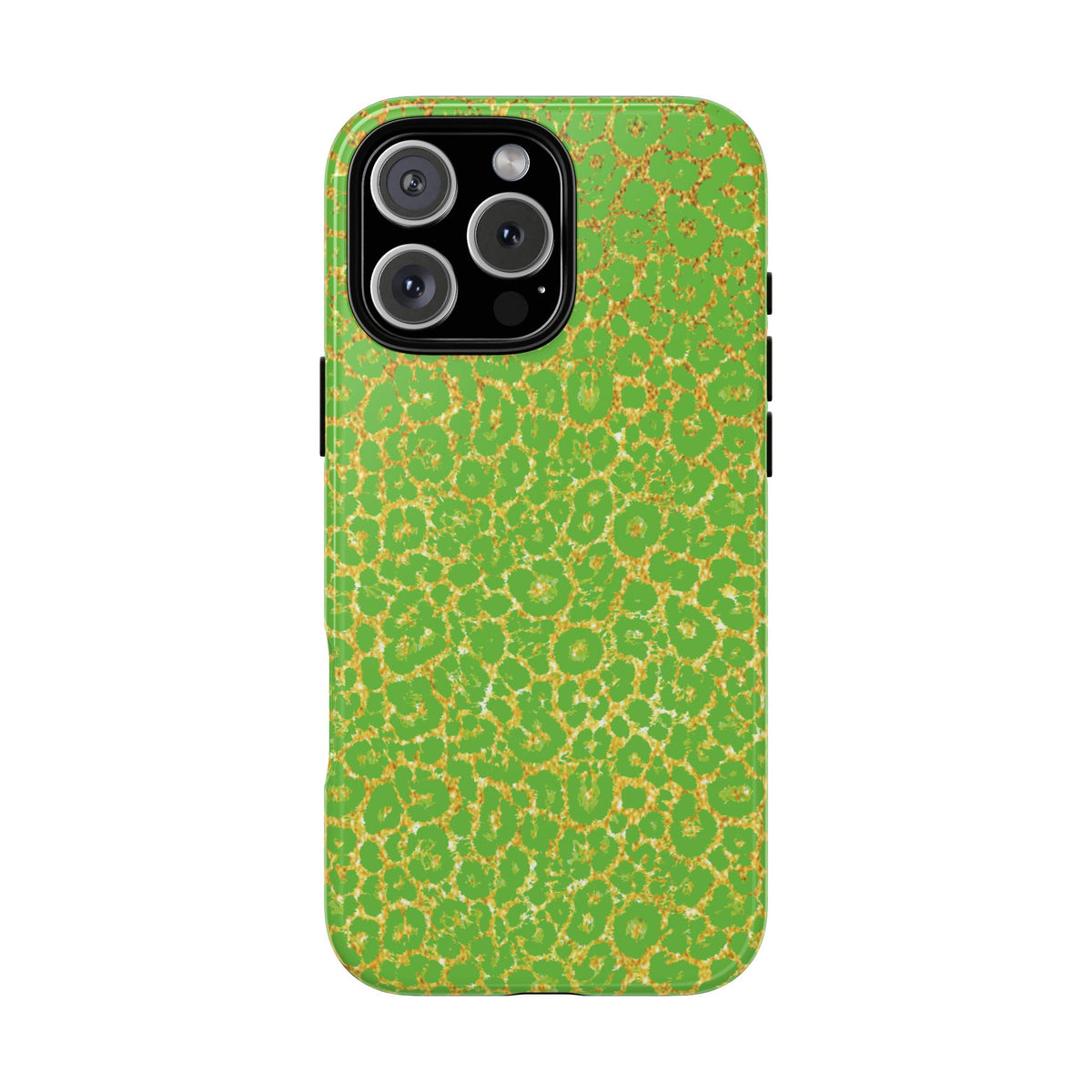 Neon Green Gold Leopard Tough Phone Case iPhone, Galaxy, or Google Pixel