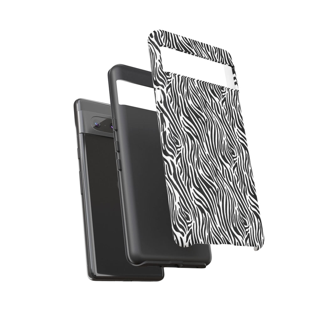 Black and White Zebra Print Tough Case iPhone, Galaxy and Google Pixel
