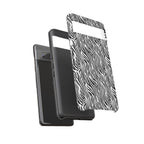 Black and White Zebra Print Tough Case iPhone, Galaxy and Google Pixel