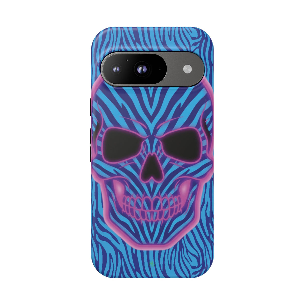 Neon Zebra Skull Tough Phone Case for iPhone, Galaxy, or Google Pixel