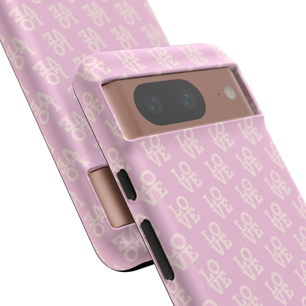 LOVE Pink Tough Phone Case for iPhone, Galaxy, or Google Pixel