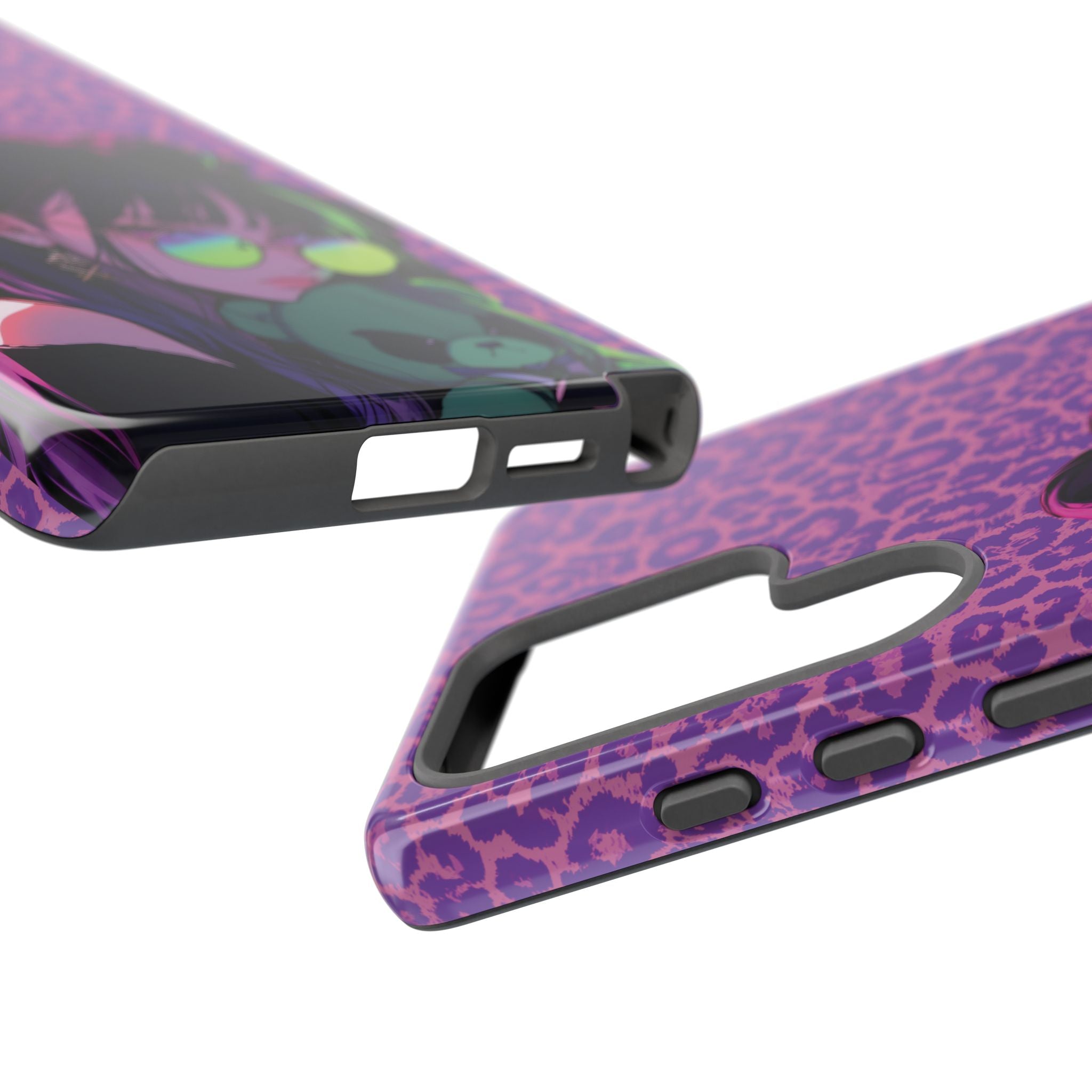 Purple Pink Leopard Kz iPhone, Galaxy and Google Tough Cases