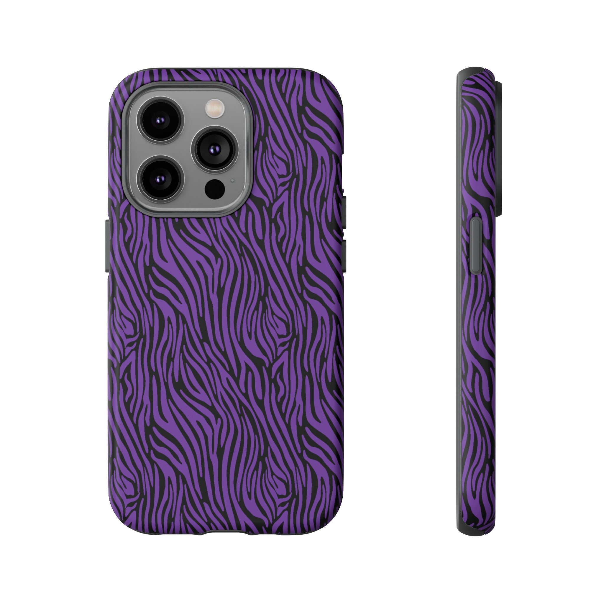 Purple Zebra Tough Phone Case for iPhone, Galaxy, or Google Pixel