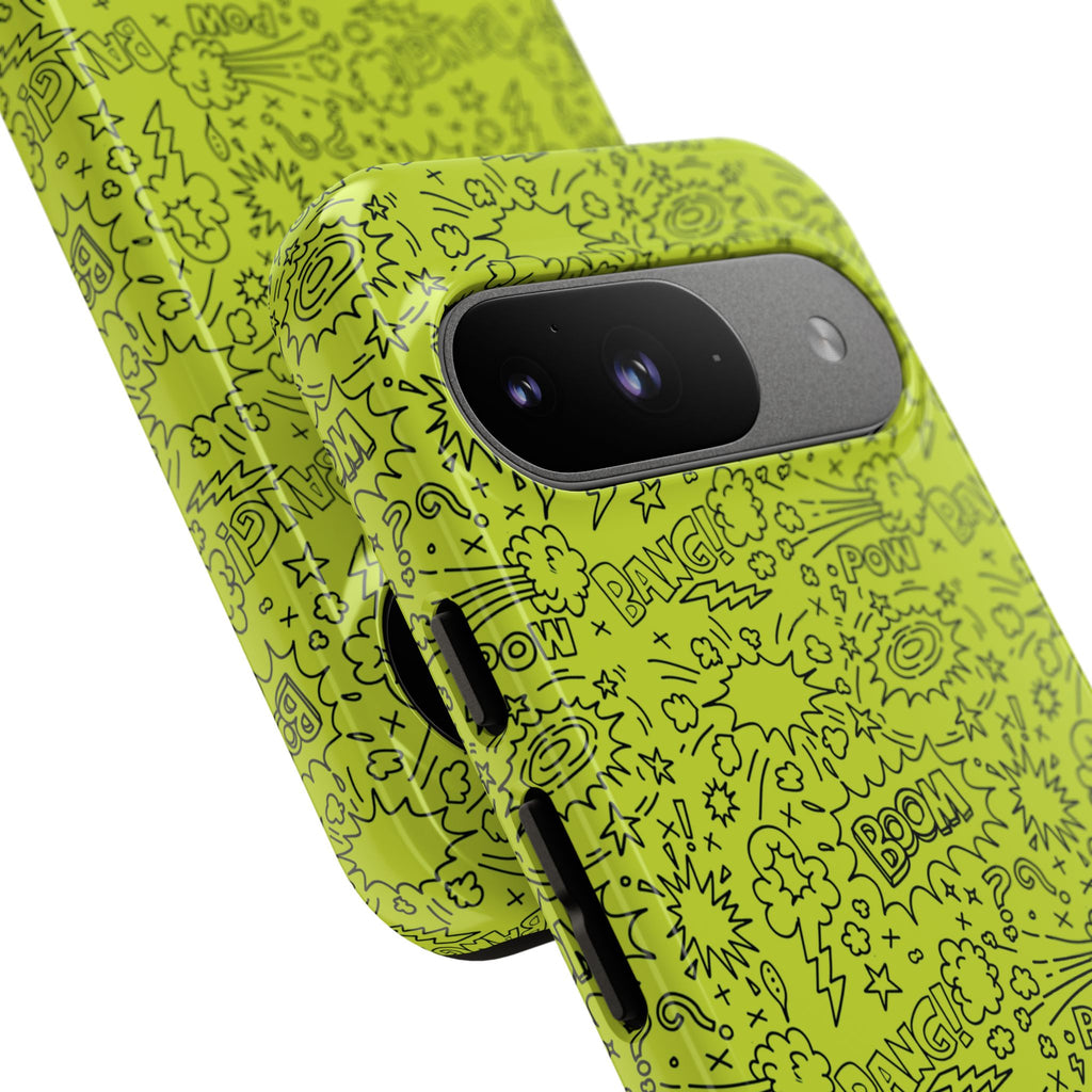 Neon Lime Wow Tough Case for iPhone, Galaxy, or Google Pixel