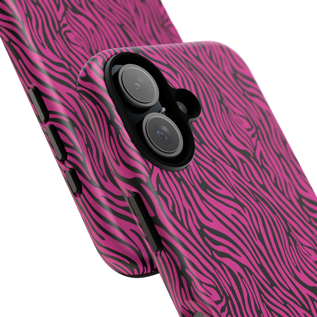 Pink Zebra Tough Phone Case for iPhone, Galaxy, or Google Pixel