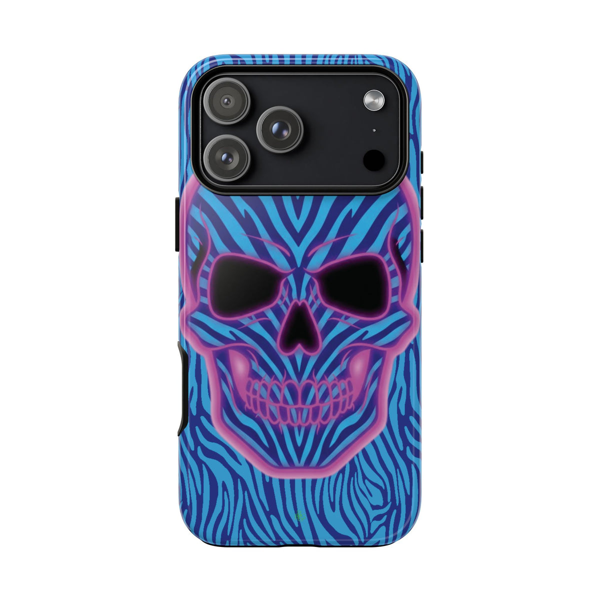 Neon Zebra Skull Tough Phone Case for iPhone, Galaxy, or Google Pixel