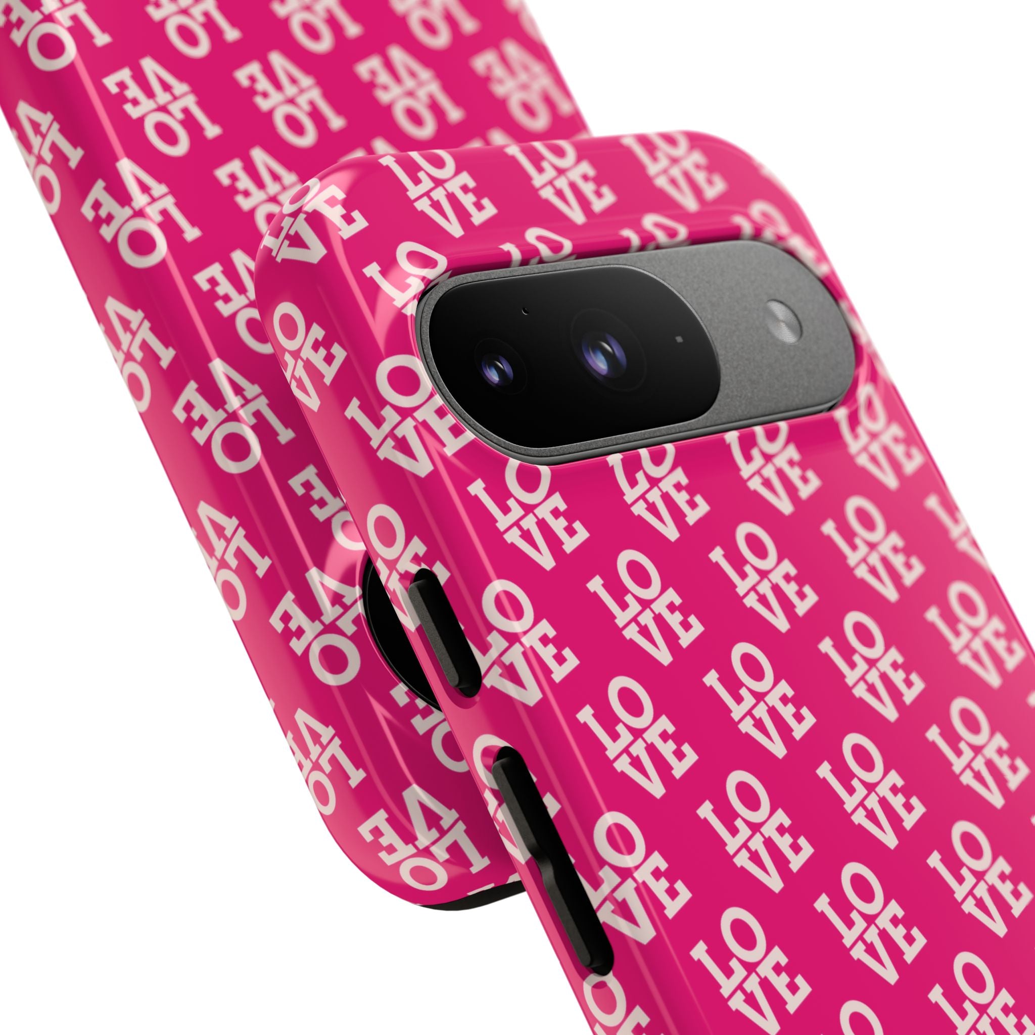 Vibrant Pink LOVE Tough Case iPhone, Galaxy, or Google Pixel