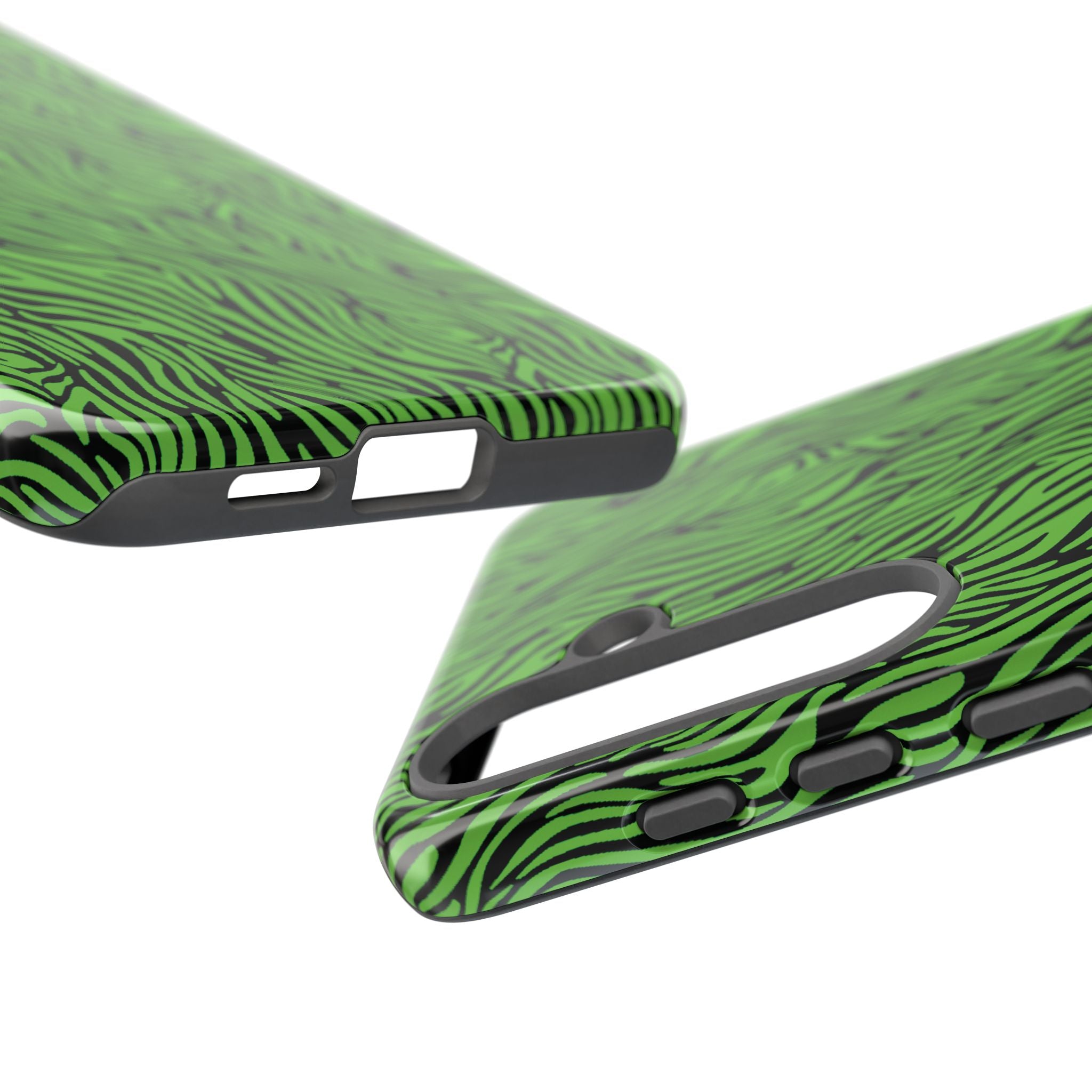 Neon Green Zebra Tough Phone Case iPhone, Galaxy, or Google Pixel