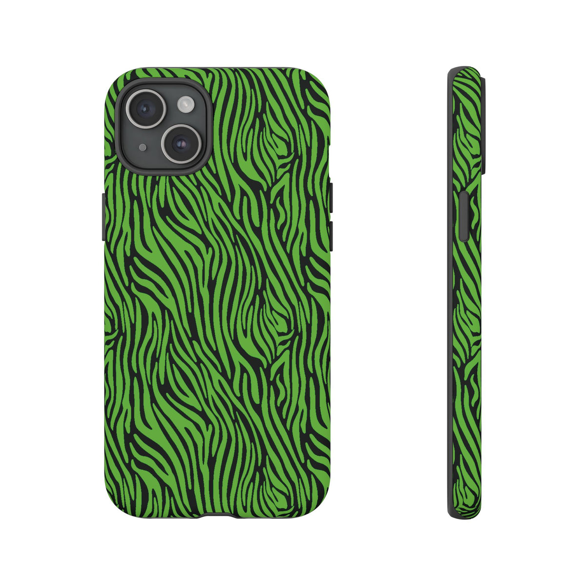 Neon Green Zebra Tough Phone Case iPhone, Galaxy, or Google Pixel