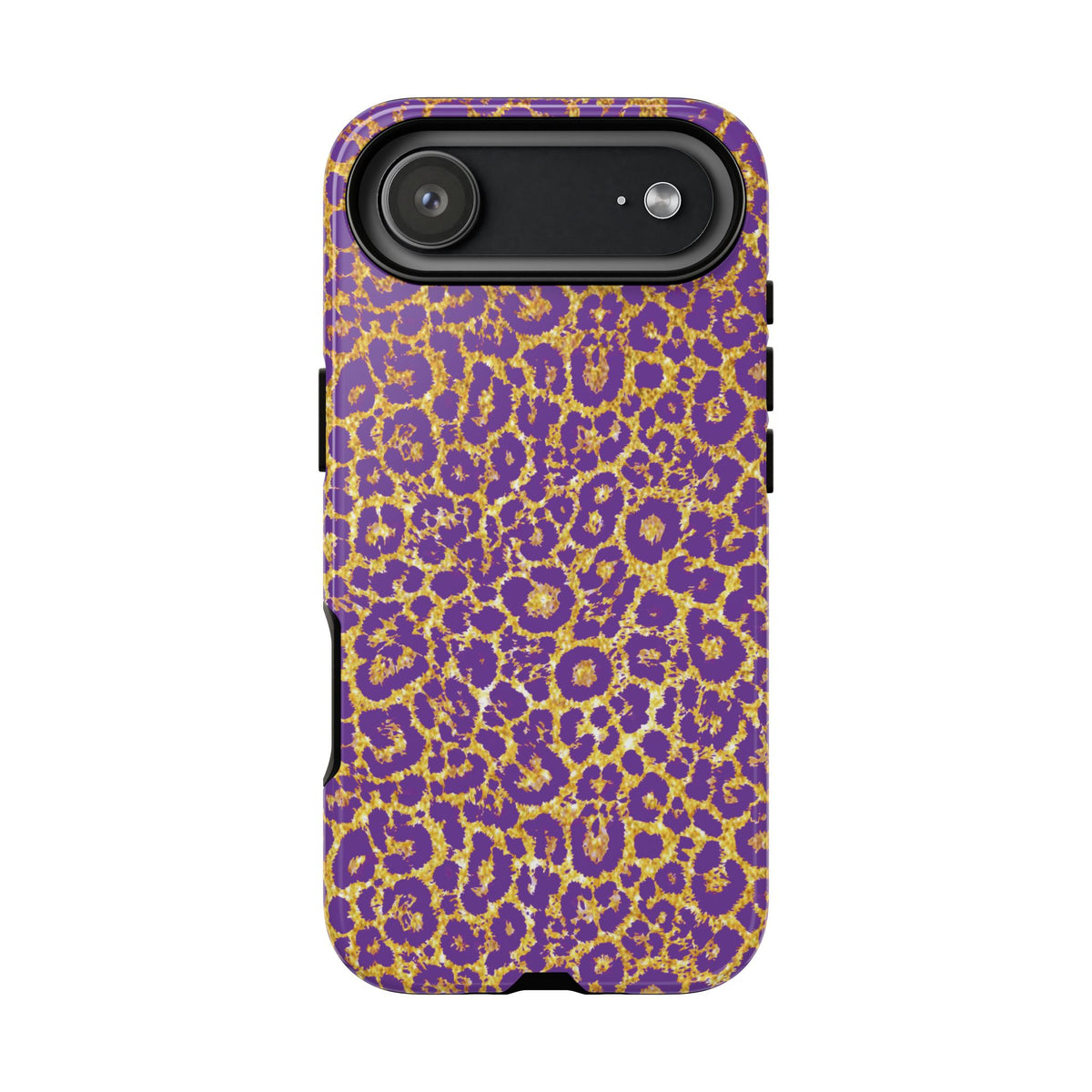 Purple Gold Leopard Tough Phone Case for iPhone, Galaxy, or Google Pixel