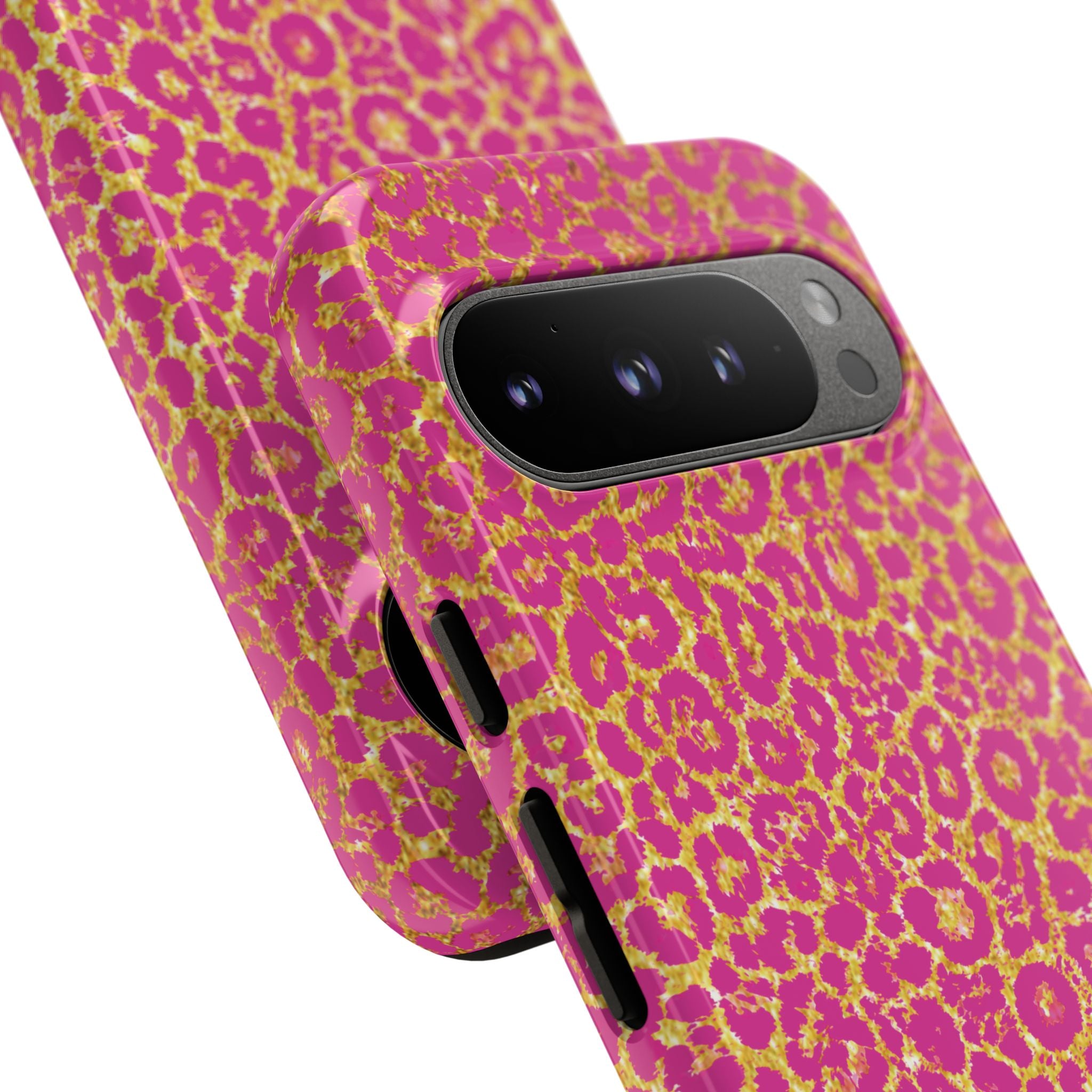 Pink Gold Leopard Tough Case for iPhone, Galaxy, or Google Pixel