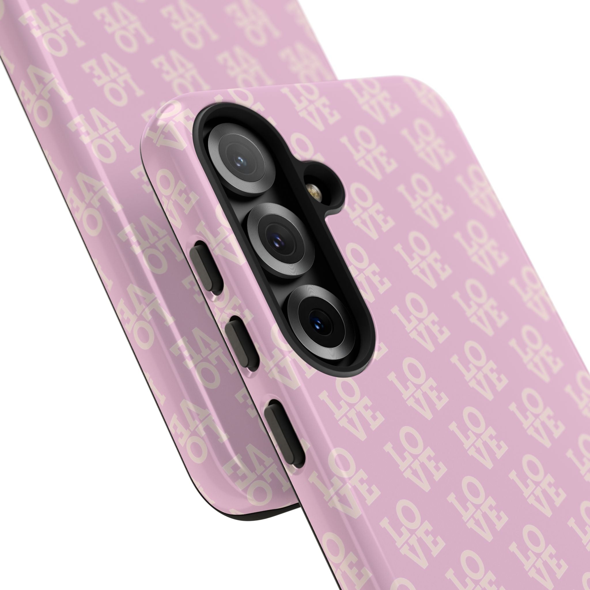 LOVE Pink Tough Phone Case for iPhone, Galaxy, or Google Pixel