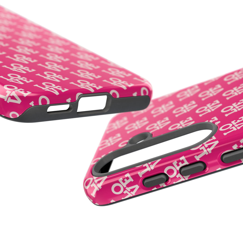 Vibrant Pink LOVE Tough Case iPhone, Galaxy, or Google Pixel
