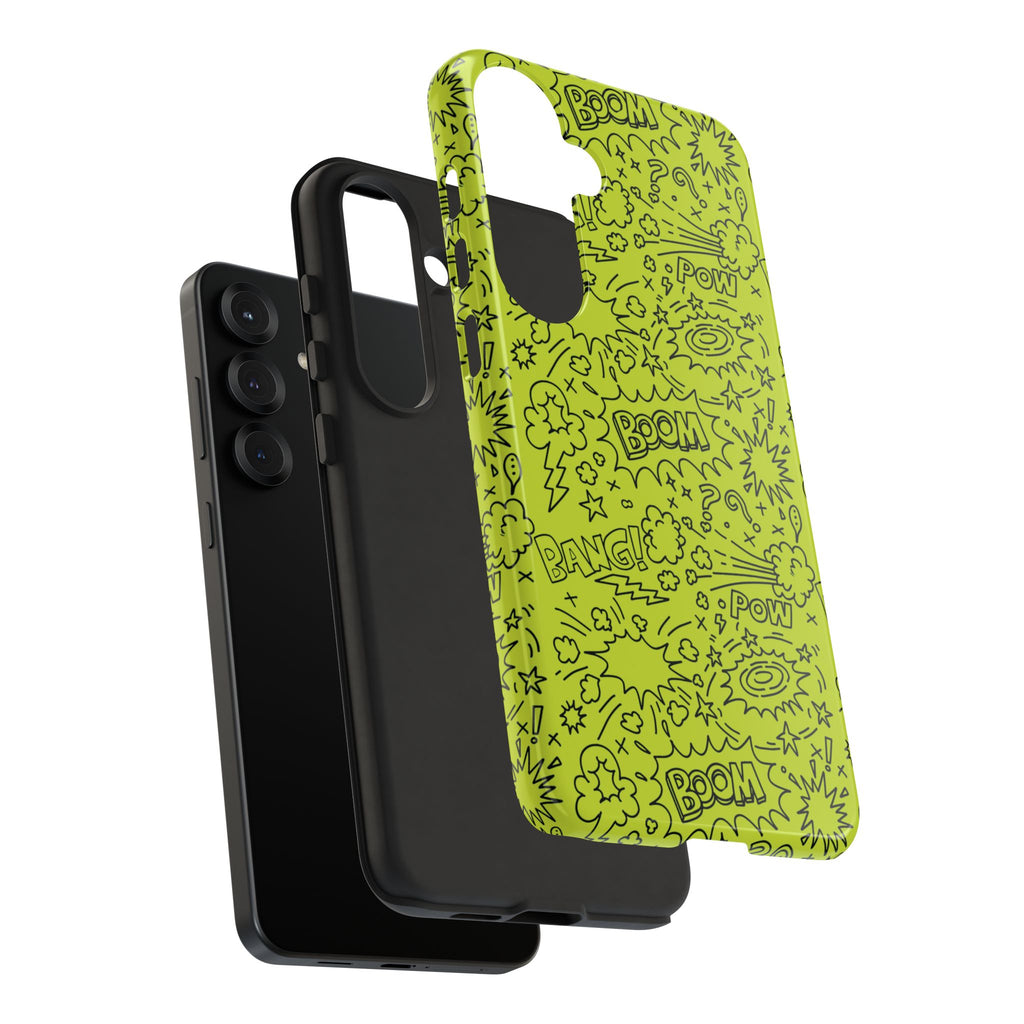 Neon Lime Wow Tough Case for iPhone, Galaxy, or Google Pixel