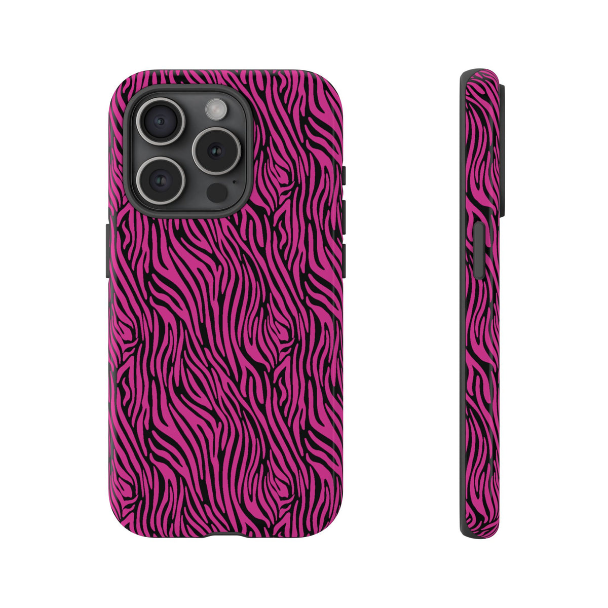 Pink Zebra Tough Phone Case for iPhone, Galaxy, or Google Pixel