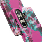 Neon Pink Skeleton Tough Phone Case for iPhone, Galaxy and Google Pixel