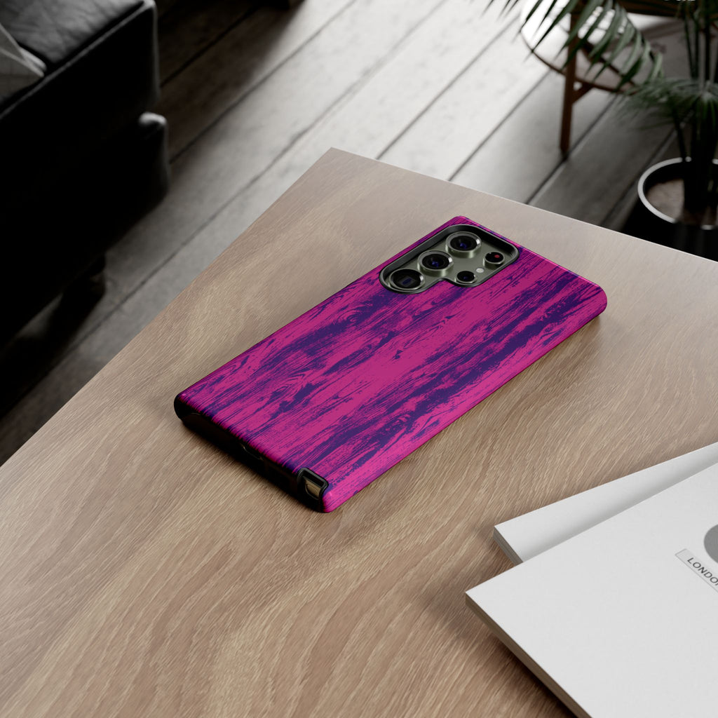 Pink Purple Wood Tough Phone Case iPhone, Galaxy, or Google Pixel