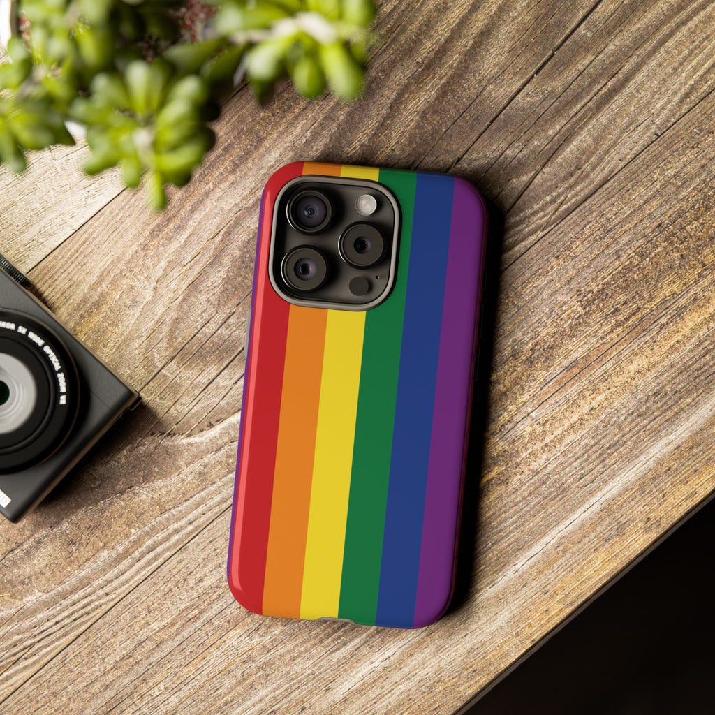 LGBTQ Rainbow Flag Tough Phone Case for iPhone, Galaxy, or Google Pixel