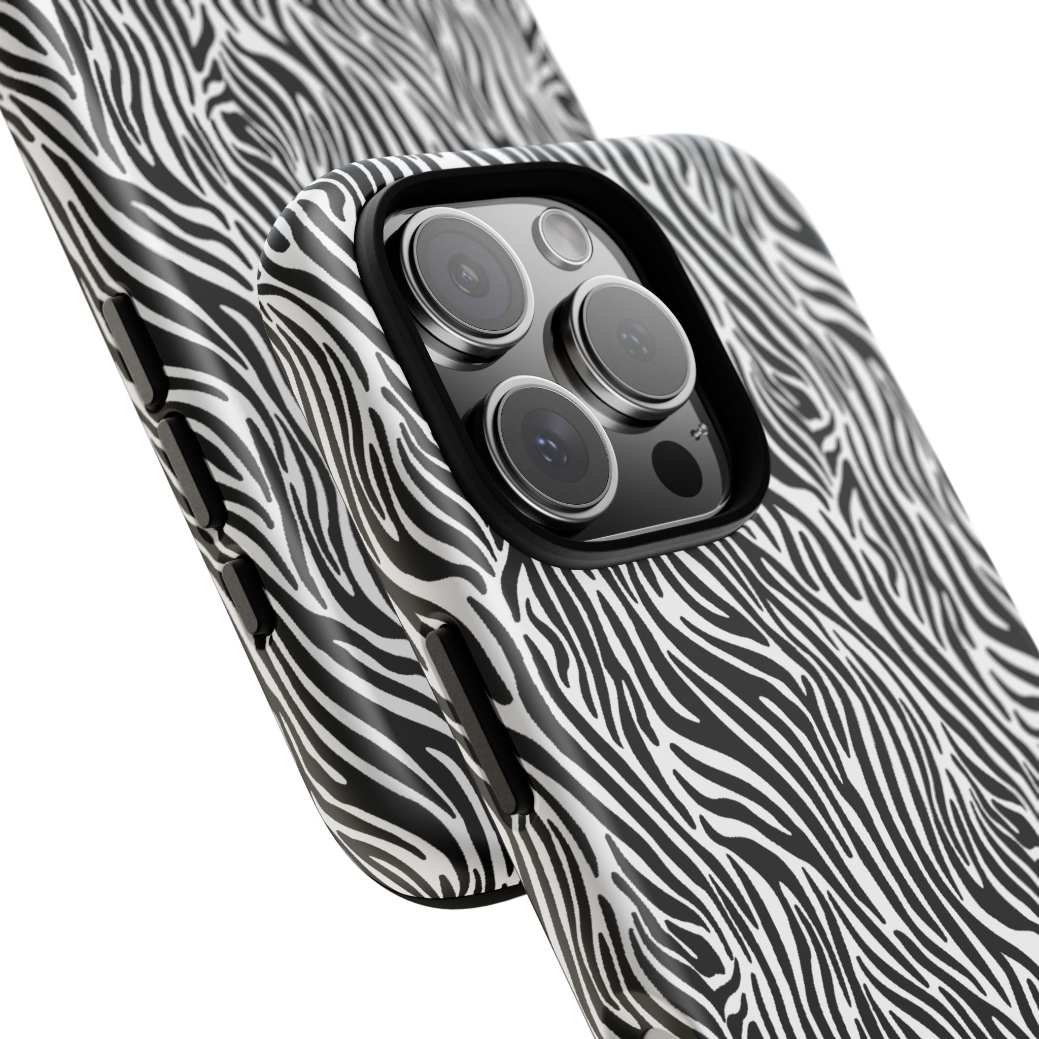 Black and White Zebra Print Tough Case iPhone, Galaxy and Google Pixel