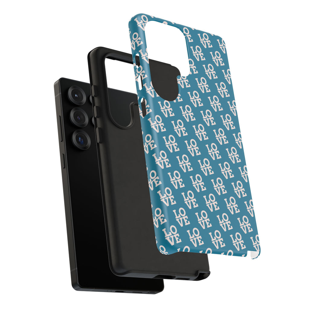 LOVE Teal Green Tough Phone Case iPhone, Galaxy, or Google Pixel