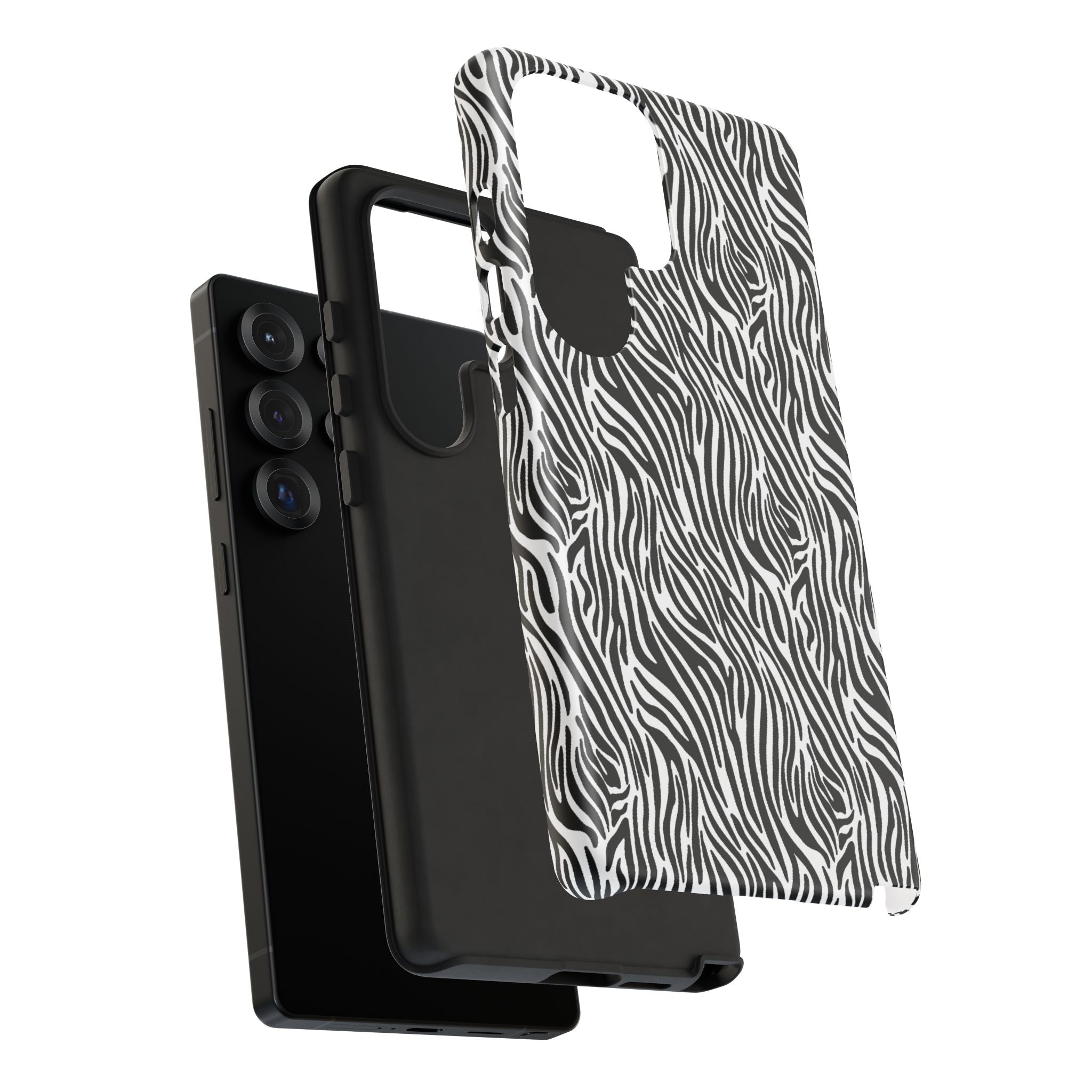 Black and White Zebra Print Tough Case iPhone, Galaxy and Google Pixel