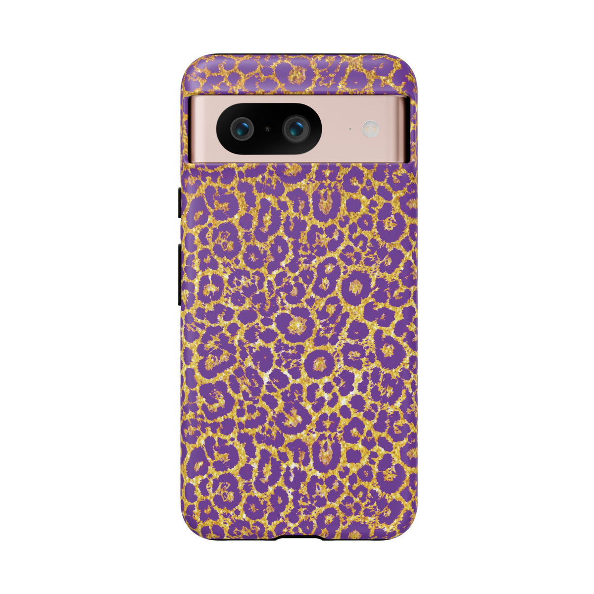 Purple Gold Leopard Tough Phone Case for iPhone, Galaxy, or Google Pixel
