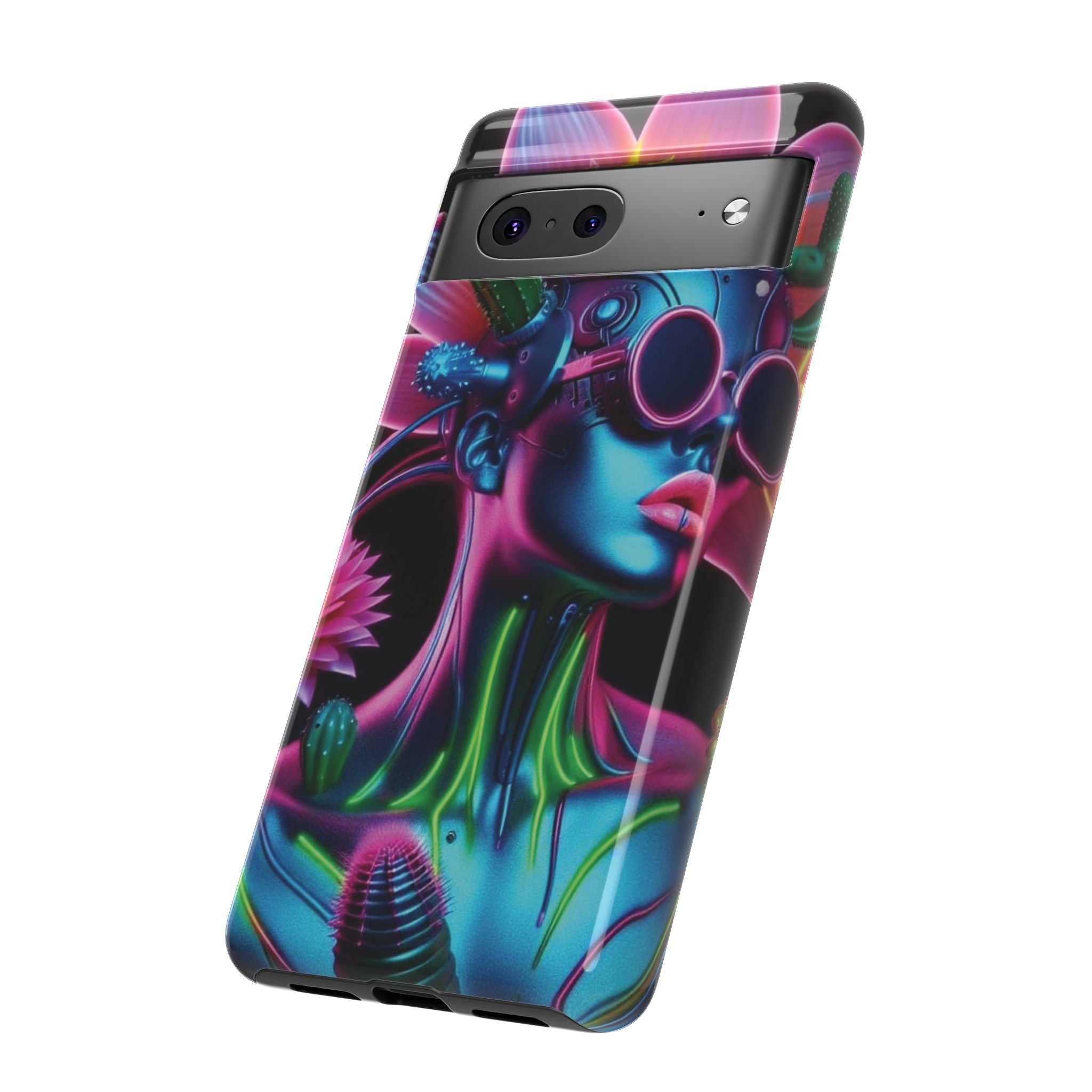 Neon Androgen Cactus Flower Tough Phone Case for iPhone, Galaxy, or Google Pixel