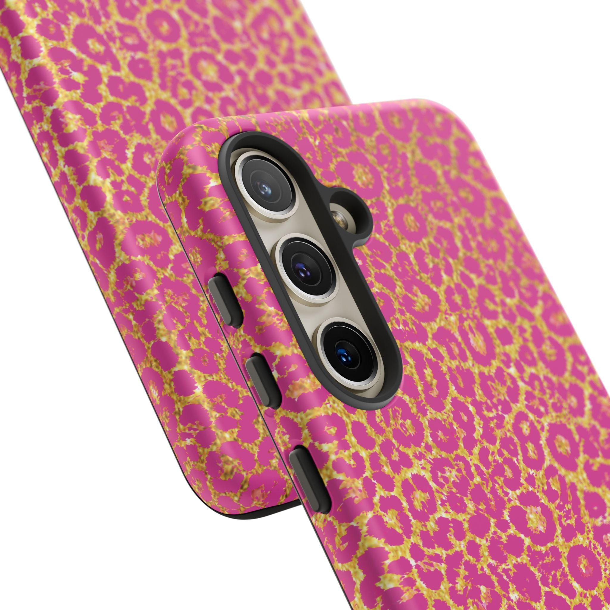 Pink Gold Leopard Tough Case for iPhone, Galaxy, or Google Pixel