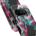 Neon Pink Skeleton (Black) Tough Phone Case for iPhone, Galaxy, or Google Pixel