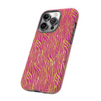 Pink Gold Zebra Print Tough Case for iPhone, Galaxy, or Google Pixel