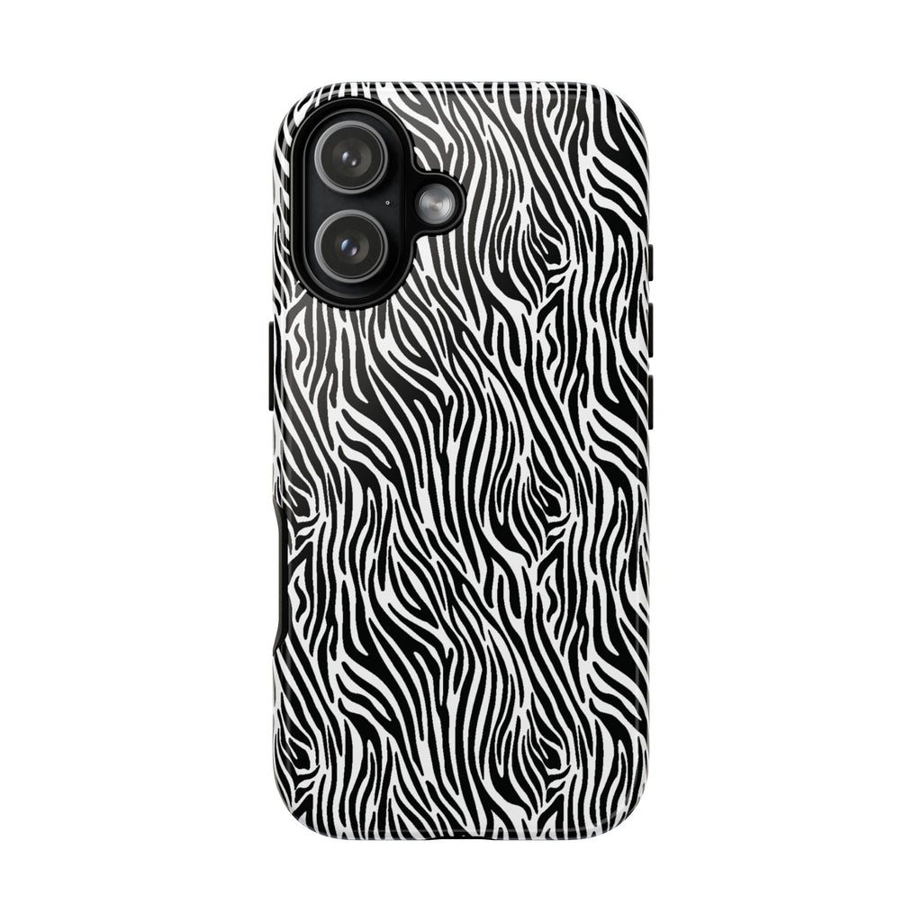 Black and White Zebra Print Tough Case iPhone, Galaxy and Google Pixel