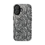 Black and White Zebra Print Tough Case iPhone, Galaxy and Google Pixel