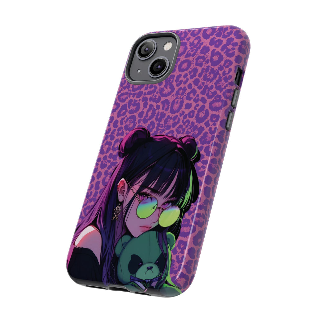 Purple Pink Leopard Kz iPhone, Galaxy and Google Tough Cases
