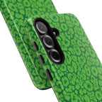 Neon Green Leopard Tough Phone Case for iPhone, Galaxy, or Google Pixel